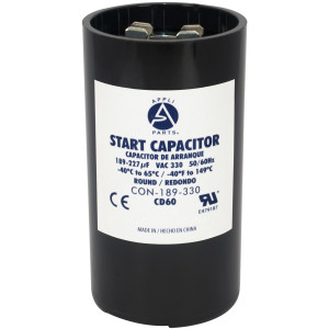 Appli Parts Condensador Capacitor Arranque 189-227 Mfd (microfaradios) uF 330 VAC remplazo universal para motores electricos de distintas aplicaciones 4.6cm Diametro 8.6cm Alto CON-189-330

