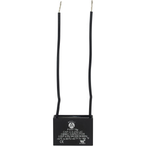Appli Parts CAP-2-250-2C Condensador Capacitor de ventilador 2 mfd (microfaradios) uf 250VAC con 2 cables compatible con cualquier marca de igual capacitancia 3.7cm Ancho, 1.5cm Prof, 2.6cm Alto