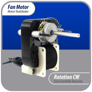 Appli Parts APFM-672 1/130 Hp Motor Ventilador, 220 V, 50/60 Hz, 3000 rpm, rotacion Reversible, Kit Universal, eje 3/16 pulg x 1-1/4 pulg largo, incluye 2 Aspa 4 y 5.5 pulg Certificado UL E479056 Remplaza NUV-672, SM672