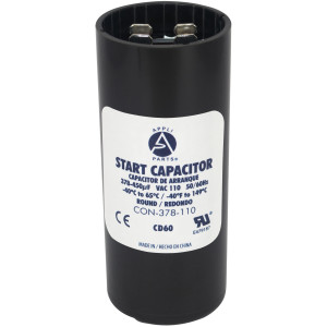Appli Parts Condensador Capacitor Arranque 378-450 Mfd (microfaradios) uF 110-125 VAC remplazo universal para motores electricos de distintas aplicaciones 3.7cm Diametro 8.6cm Alto CON-378-110
