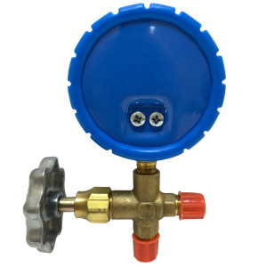 Appli Parts APMG-A2L Manometro Sencillo Baja presion Compatible con R12, R134a, R22, R404A, analogo con escala de temperatura en Celsius y conexiones de 1/4 de pulg
