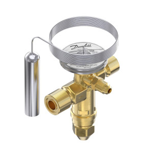 Danfoss 067N5090 12TR Valvula de Expansion Termostatica, TGE, R134a,R513A, 5/8x3/4 pulg ORFS, 1/4 pulg Ecualizacion Externa, Bi-flow, -10 a 15 C