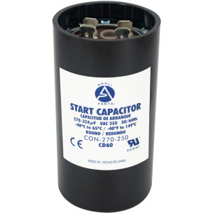 Appli Parts Condensador Capacitor Arranque 270-324 Mfd (microfaradios) uF 250 VAC remplazo universal para motores electricos de distintas aplicaciones 4.6cm Diametro 8.6cm Alto CON-270-250


