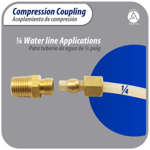 Appli Parts APWF-100BC Acople de Reduccion de compresion de laton de 1/4 pulg para filtro de agua en linea con conexion NPT macho de 3/8 pulg para tuberia de cobre o PVC Appli Parts APWF-100BC Acople de Reduccion de compresion de laton de 1/4 pulg para filtro de agua en linea con conexion NPT macho de 3/8 pulg para tuberia de cobre o PVC
