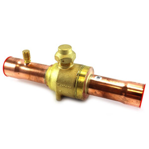 Danfoss 009L7057 Valvula de Cierre 1-3/8pulg tipo Bola de conexion soldable GBC 35s Multiple Refrigerante MWP 650psi WT -40C a 149C con puerto de servicio SAE 1/4 pulg Bi-Direccional