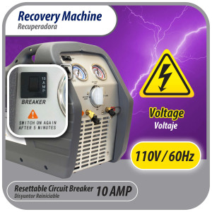 Appli Parts APRRM-121 Maquina recuperadora de refrigerante 1/2 Hp, 110 V, 60Hz, portable funciona con multiples refrigerantes, incluye filtro secador y manguera Appli Parts APRRM-121 Maquina recuperadora de refrigerante 1/2 Hp, 110 V, 60Hz, portable funciona con multiples refrigerantes, incluye filtro secador y manguera