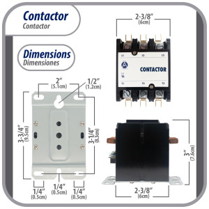 Contactor 3 Polos 40A 24V repuesto para compresores de CA y otras aplicaciones electricas Certificacion UL 476929 de Trabajo Pesado, Appli Parts modelo APAC-34024 Contactor 3 Polos 40A 24V repuesto para compresores de CA y otras aplicaciones electricas Certificacion UL 476929 de Trabajo Pesado, Appli Parts modelo APAC-34024