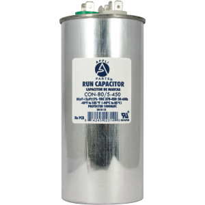 Appli Parts Condensador Capacitor de Marcha 80+5 Mfd uF (microfaradios) 370VAC o 450VAC CBB65 Universal Aire acondicionado y aplicaciones Redondo UL E476928 14cm Alto 5.7cm Ancho CON-80/5-450
