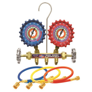 Uniweld QS4L6H Juego Manometro Bronce 2 Valvulas Completo,R410a,R22,R404a, con Mangueras de 6 pies, psi/ F Uniweld QS4L6H Juego Manometro Bronce 2 Valvulas Completo,R410a,R22,R404a, con Mangueras de 6 pies, psi/ F