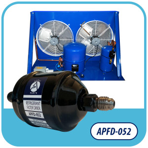 Appli Parts APFD-052 Filtro Secador 1/4 pulg para linea Liquido para Sistemas de Refrigeracion y aire acondicionado 052 SAE Rosca Universal Unidireccional 114mm Largo 51mm Ancho