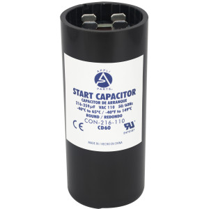 Appli Parts Condensador Capacitor Arranque 216-259 Mfd (microfaradios) uF 110-125 VAC remplazo universal para motores electricos de distintas aplicaciones 3.7cm Diametro 8.6cm Alto CON-216-110
 Appli Parts Condensador Capacitor Arranque 216-259 Mfd (microfaradios) uF 110-125 VAC remplazo universal para motores electricos de distintas aplicaciones 3.7cm Diametro 8.6cm Alto CON-216-110