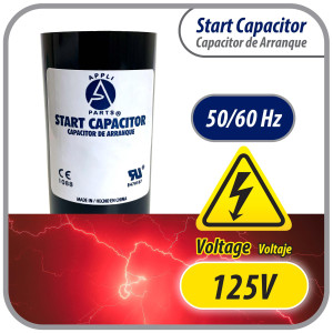 Appli Parts Condensador Capacitor Arranque 189-227 Mfd (microfaradios) uF 110-125 VAC remplazo universal para motores electricos de distintas aplicaciones 3.7cm Diametro 7cm Alto CON-189-110

