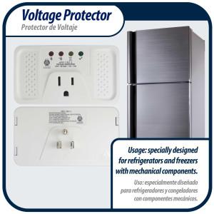 Appli Parts APVP-11EE1-3 Protector de Voltaje 120 V, 50/60 Hz, 12 A, 140 joules, para Refrigerador, actua como supresor de picos, funciona con todas las marcas de electrodomesticos