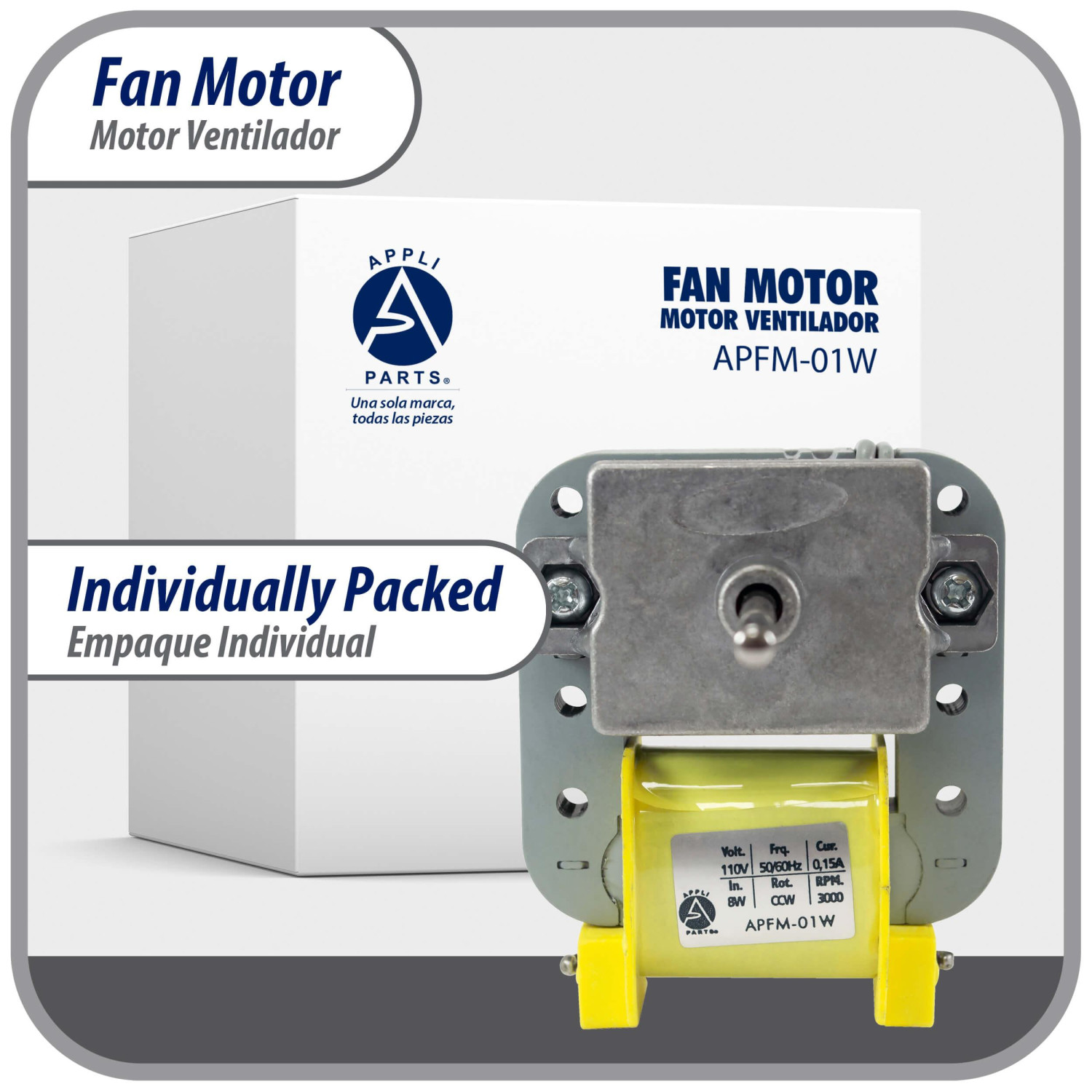 Appli Parts APFM-71E 7W Condenser/Evaporator Motor – 115V 60Hz For Fridges/Freezers
