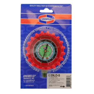 Uniweld G29LD-5 Esfera de Manometro Roja Alta R-12/R-22/R-134a (Psi-Kg/Cm2- C)  Uniweld G29LD-5 Esfera de Manometro Roja Alta R-12/R-22/R-134a (Psi-Kg/Cm2- C)