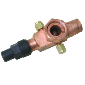 Danfoss 8168028 V02 1-3/4 pulg Rotolock x 1-1/8 ODF Soldable, Valvula de Servicio para Compresores