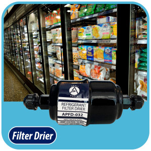 Appli Parts APFD-032 Filtro Secador 1/4in para Linea de Liquido Rosca SAE Universal Unidireccional para Refrigeracion y Aire Acondicionado, 102mm Largo, 25mm Ancho