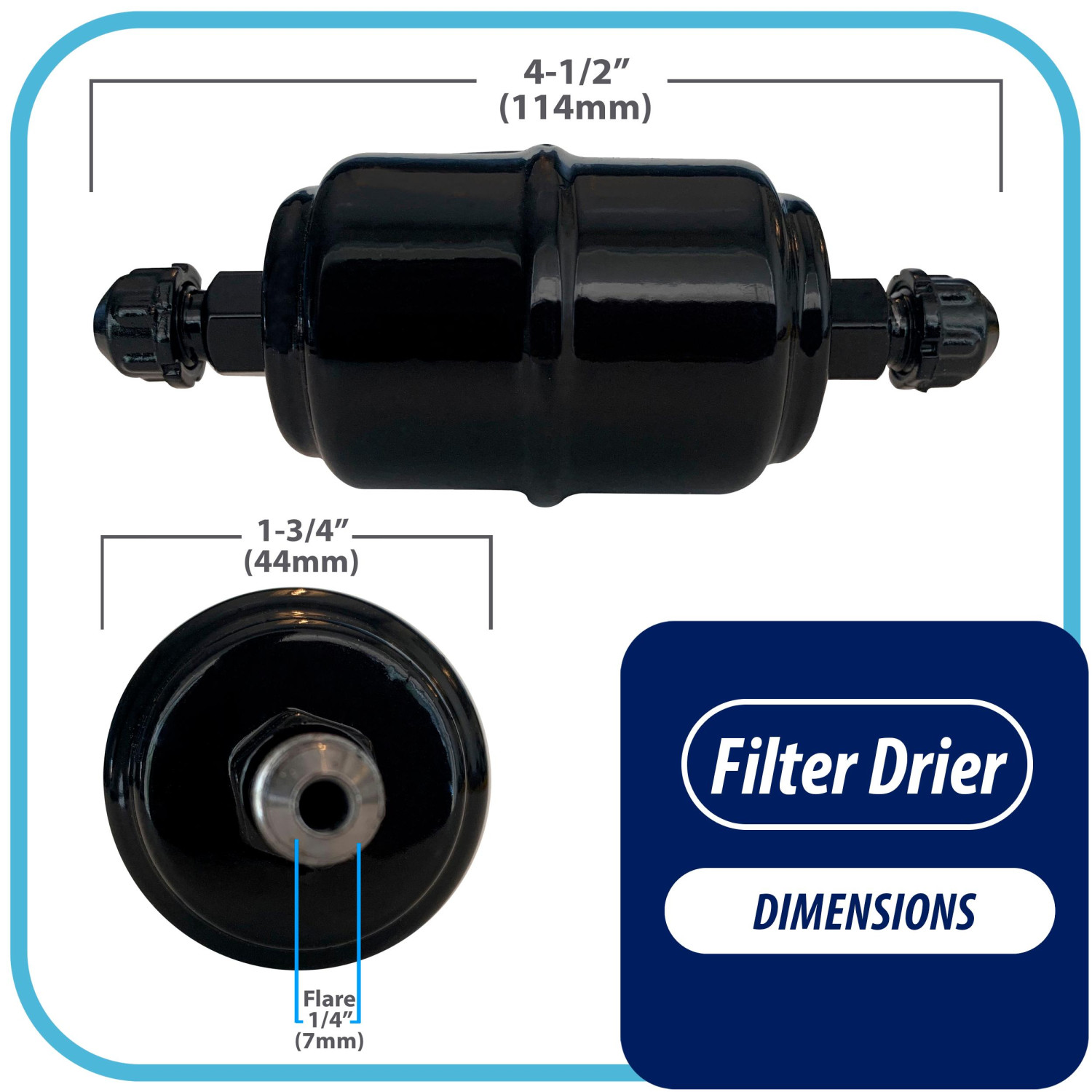 Appli Parts APFD-032 Filtro Secador 1/4in para Linea de Liquido Rosca SAE Universal Unidireccional para Refrigeracion y Aire Acondicionado, 102mm Largo, 25mm Ancho Appli Parts APFD-032 Filtro Secador 1/4in para Linea de Liquido Rosca SAE Universal Unidireccional para Refrigeracion y Aire Acondicionado, 102mm Largo, 25mm Ancho