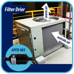 Appli Parts APFD-083 Filtro Secador 3/8 pulg para linea Liquido para Sistemas de Refrigeracion y aire acondicionado 083 SAE Rosca Universal Unidireccional 165mm Largo 51mm Ancho