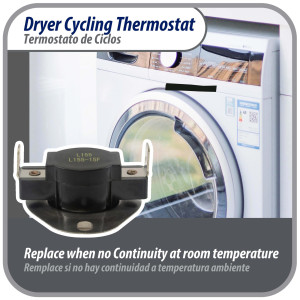 Appli Parts APTD-L155 Termico Secadora L155-15F remplazo universal para varios modelos y marcas modelo viejo solo 2 conexiones, remplaza 60T11, D501759