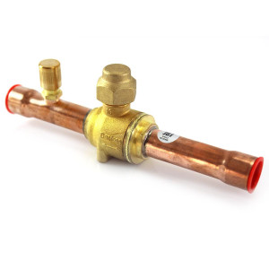 Danfoss 009L7053 Valvula de Cierre 5/8pulg tipo Bola de conexion soldable GBC 16s Multiple Refrigerante MWP 650psi WT -40C a 149C con puerto de servicio SAE 1/4 pulg Bi-Direccional