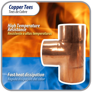 Appli Parts APT-218 2-1/8 pulg Tee de Cobre Conexiones CxCxC soldadas para aplicaciones de refrigeracion, aire acondicionado y plomeria Tuberia de Cobre ACR y Tipo L  Appli Parts APT-218 2-1/8 pulg Tee de Cobre Conexiones CxCxC soldadas para aplicaciones de refrigeracion, aire acondicionado y plomeria Tuberia de Cobre ACR y Tipo L