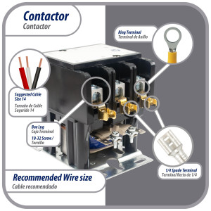Appli Parts APAC-360120 Contactor 3 Polos 60A 120V Bobina Repuesto para Compresores de CA y Aplicaciones Electricas Certificacion UL E476929 de Trabajo Pesado
