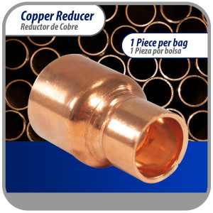 Appli Parts AP-R034012 Reductor de Cobre de 3/4x1/2 pulg Conexiones CxC soldadas para aplicaciones de refrigeracion, aire acondicionado y plomeria Tuberia de cobre ACR y Tipo L Appli Parts AP-R034012 Reductor de Cobre de 3/4x1/2 pulg Conexiones CxC soldadas para aplicaciones de refrigeracion, aire acondicionado y plomeria Tuberia de cobre ACR y Tipo L