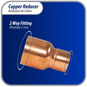 Appli Parts AP-R034012 Reductor de Cobre de 3/4x1/2 pulg Conexiones CxC soldadas para aplicaciones de refrigeracion, aire acondicionado y plomeria Tuberia de cobre ACR y Tipo L Appli Parts AP-R034012 Reductor de Cobre de 3/4x1/2 pulg Conexiones CxC soldadas para aplicaciones de refrigeracion, aire acondicionado y plomeria Tuberia de cobre ACR y Tipo L