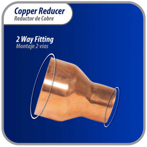 Appli Parts AP-R118058 Reductor de Cobre de 1-1/8x5/8 pulg Conexiones CxC soldadas para aplicaciones de refrigeracion, aire acondicionado y plomeria Tuberia de cobre ACR y Tipo L Appli Parts AP-R118058 Reductor de Cobre de 1-1/8x5/8 pulg Conexiones CxC soldadas para aplicaciones de refrigeracion, aire acondicionado y plomeria Tuberia de cobre ACR y Tipo L