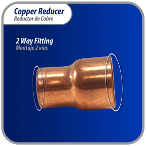 Appli Parts AP-R012038 Reductor de Cobre de 1/2x3/8 pulg Conexiones CxC soldadas para aplicaciones de refrigeracion, aire acondicionado y plomeria Tuberia de cobre ACR y Tipo L Appli Parts AP-R012038 Reductor de Cobre de 1/2x3/8 pulg Conexiones CxC soldadas para aplicaciones de refrigeracion, aire acondicionado y plomeria Tuberia de cobre ACR y Tipo L