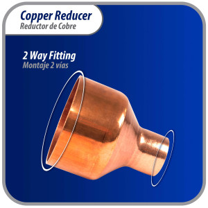 Appli Parts AP-R218078 Reductor de Cobre de 2-1/8x7/8 pulg Conexiones CxC soldadas para aplicaciones de refrigeracion, aire acondicionado y plomeria Tuberia de cobre ACR y Tipo L Appli Parts AP-R218078 Reductor de Cobre de 2-1/8x7/8 pulg Conexiones CxC soldadas para aplicaciones de refrigeracion, aire acondicionado y plomeria Tuberia de cobre ACR y Tipo L