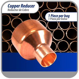 Appli Parts AP-R218078 Reductor de Cobre de 2-1/8x7/8 pulg Conexiones CxC soldadas para aplicaciones de refrigeracion, aire acondicionado y plomeria Tuberia de cobre ACR y Tipo L Appli Parts AP-R218078 Reductor de Cobre de 2-1/8x7/8 pulg Conexiones CxC soldadas para aplicaciones de refrigeracion, aire acondicionado y plomeria Tuberia de cobre ACR y Tipo L