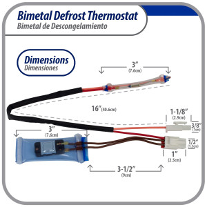 Appli Parts APBT-S4008FP Bimetal Termico Tipo Asiatico 3 Cables Abre 8C y Cierra -4C, Fusible 70C 2conectores, cables marron y marron,Referencia BIM-4008 / Termodisco