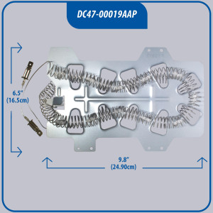 DC47-00019A resistencia para secadora Appli Parts DC47-00019AAP Reemplazo de la pieza original Secadora Samsung y otros modelos compatibles con numero de pieza DC47-00019A elemento calefactor DC47-00019A resistencia para secadora Appli Parts DC47-00019AAP Reemplazo de la pieza original Secadora Samsung y otros modelos compatibles con numero de pieza DC47-00019A elemento calefactor