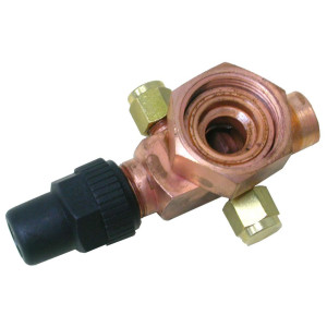 Danfoss 8168032 V07 1-3/4 pulg Rotolock x 7/8 ODF Soldable, Valvula de Servicio para Compresores