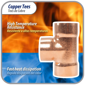 Appli Parts AP-T118 1-1/8 pulg Tee de Cobre Conexiones CxCxC soldadas para aplicaciones de refrigeracion, aire acondicionado y plomeria Tuberia de Cobre ACR y Tipo L Appli Parts AP-T118 1-1/8 pulg Tee de Cobre Conexiones CxCxC soldadas para aplicaciones de refrigeracion, aire acondicionado y plomeria Tuberia de Cobre ACR y Tipo L