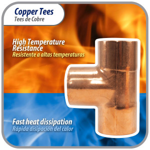 Appli Parts AP-T138 1-3/8pulg Tee de Cobre Conexiones CxCxC soldadas para aplicaciones de refrigeracion, aire acondicionado y plomeria Tuberia de Cobre ACR y Tipo L Appli Parts AP-T138 1-3/8pulg Tee de Cobre Conexiones CxCxC soldadas para aplicaciones de refrigeracion, aire acondicionado y plomeria Tuberia de Cobre ACR y Tipo L