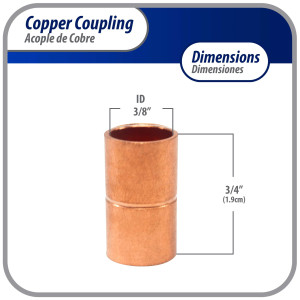 Appli Parts AP-A038 3/8 pulg Anillo de Cobre Accesorios de tuberia de cobre CxC Conexiones soldadas para aplicaciones de refrigeracion, aire acondicionado y plomeria Tuberia de cobre ACR y tipo L Appli Parts AP-A038 3/8 pulg Anillo de Cobre Accesorios de tuberia de cobre CxC Conexiones soldadas para aplicaciones de refrigeracion, aire acondicionado y plomeria Tuberia de cobre ACR y tipo L