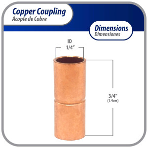 Appli Parts AP-A014 1/4 pulg Anillo de Cobre Accesorios de tuberia de cobre CxC Conexiones soldadas para aplicaciones de refrigeracion, aire acondicionado y plomeria Tuberia de cobre ACR y tipo L Appli Parts AP-A014 1/4 pulg Anillo de Cobre Accesorios de tuberia de cobre CxC Conexiones soldadas para aplicaciones de refrigeracion, aire acondicionado y plomeria Tuberia de cobre ACR y tipo L