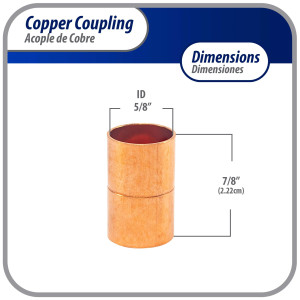 Appli Parts AP-A058 5/8 pulg Anillo de Cobre Accesorios de tuberia de cobre CxC Conexiones soldadas para aplicaciones de refrigeracion, aire acondicionado y plomeria Tuberia de cobre ACR y tipo L Appli Parts AP-A058 5/8 pulg Anillo de Cobre Accesorios de tuberia de cobre CxC Conexiones soldadas para aplicaciones de refrigeracion, aire acondicionado y plomeria Tuberia de cobre ACR y tipo L