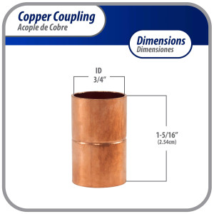 Appli Parts AP-A034 3/4 pulg Anillo de Cobre Accesorios de tuberia de cobre CxC Conexiones soldadas para aplicaciones de refrigeracion, aire acondicionado y plomeria Tuberia de cobre ACR y tipo L Appli Parts AP-A034 3/4 pulg Anillo de Cobre Accesorios de tuberia de cobre CxC Conexiones soldadas para aplicaciones de refrigeracion, aire acondicionado y plomeria Tuberia de cobre ACR y tipo L