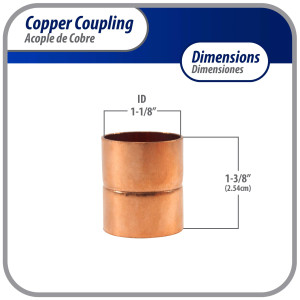Appli Parts AP-A118 1-1/8 pulg Anillo de Cobre Accesorios de tuberia de cobre CxC Conexiones soldadas para aplicaciones de refrigeracion, aire acondicionado y plomeria Tuberia de cobre ACR y tipo L Appli Parts AP-A118 1-1/8 pulg Anillo de Cobre Accesorios de tuberia de cobre CxC Conexiones soldadas para aplicaciones de refrigeracion, aire acondicionado y plomeria Tuberia de cobre ACR y tipo L