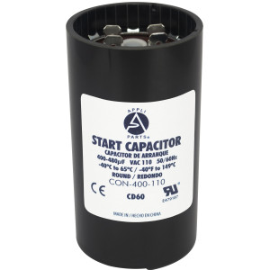 Appli Parts Condensador Capacitor Arranque 400-480 Mfd (microfaradios) uF 110-125 VAC remplazo universal para motores electricos de distintas aplicaciones 4.6cm Diametro 8.6cm Alto CON-400-110

