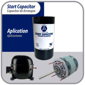 Appli Parts Condensador Capacitor Arranque 460-553 Mfd (microfaradios) uF 110-125 VAC remplazo universal para motores electricos de distintas aplicaciones 4.6cm Diametro 8.6cm Alto CON-400-110
