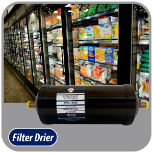 Appli Parts APFD-303S Filtro Secador 3/8 pulg para linea Liquido para Sistemas de Refrigeracion y aire acondicionado 303S ODF Soldable Universal Unidireccional 229mm Largo 76mm Ancho