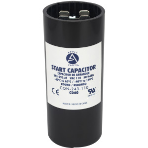Appli Parts Condensador Capacitor Arranque 243-292 Mfd (microfaradios) uF 110-125 VAC remplazo universal para motores electricos de distintas aplicaciones 3.7cm Diametro 8.6cm Alto CON-243-110
