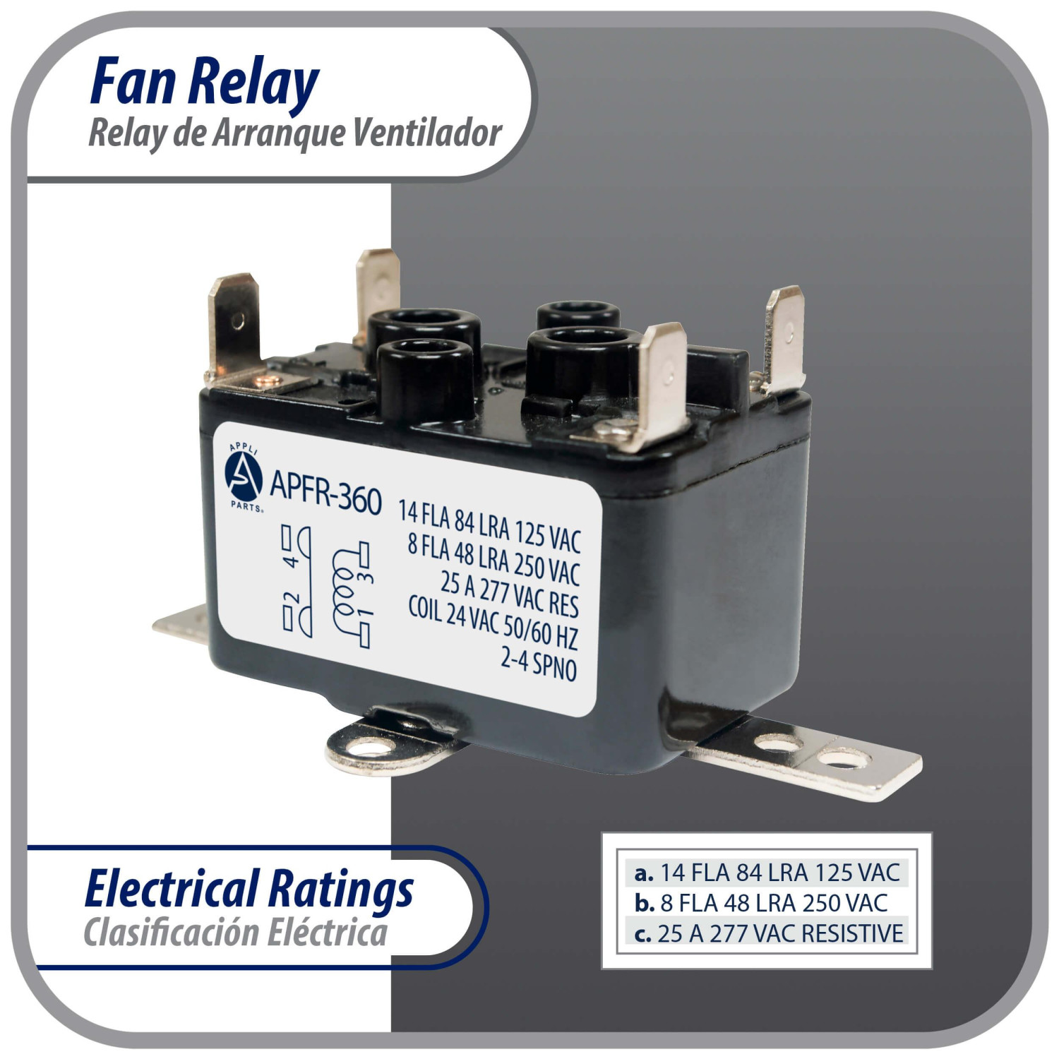 APFR-360 90-360 24V AC Heavy-Duty Fan Relay – Djibouti