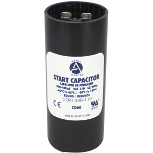 Appli Parts Condensador Capacitor Arranque 340-408 Mfd (microfaradios) uF 110-125 VAC remplazo universal para motores electricos de distintas aplicaciones 3.7cm Diametro 8.6cm Alto CON-340-110
