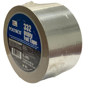 Polyken 332 Cinta de papel de Aluminio, grado utilitario para Aire Acondicionado, Calefaccion y Ventilacion de 3 pulgadas x 50 yardas Polyken 332 Cinta de papel de Aluminio, grado utilitario para Aire Acondicionado, Calefaccion y Ventilacion de 3 pulgadas x 50 yardas